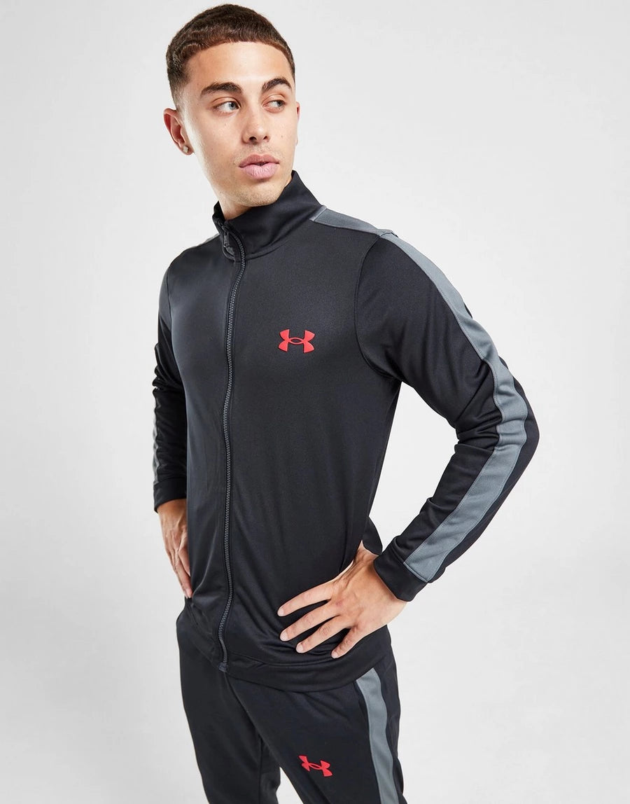 UNDER ARMOUR - BLACK/GREY/RED POLY TRACKSUIT